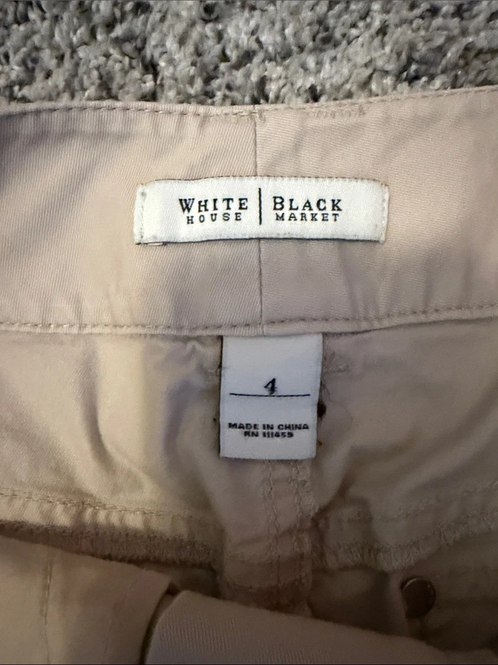 White House Black Market Neutral Cream Pencil Skirt with Panel Seams